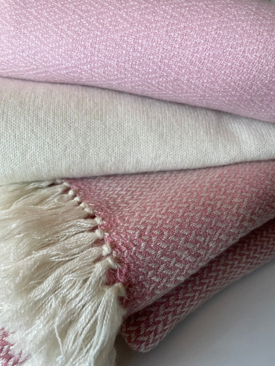 Luxus Kaschmir Plaid LOUNGE - Rosé