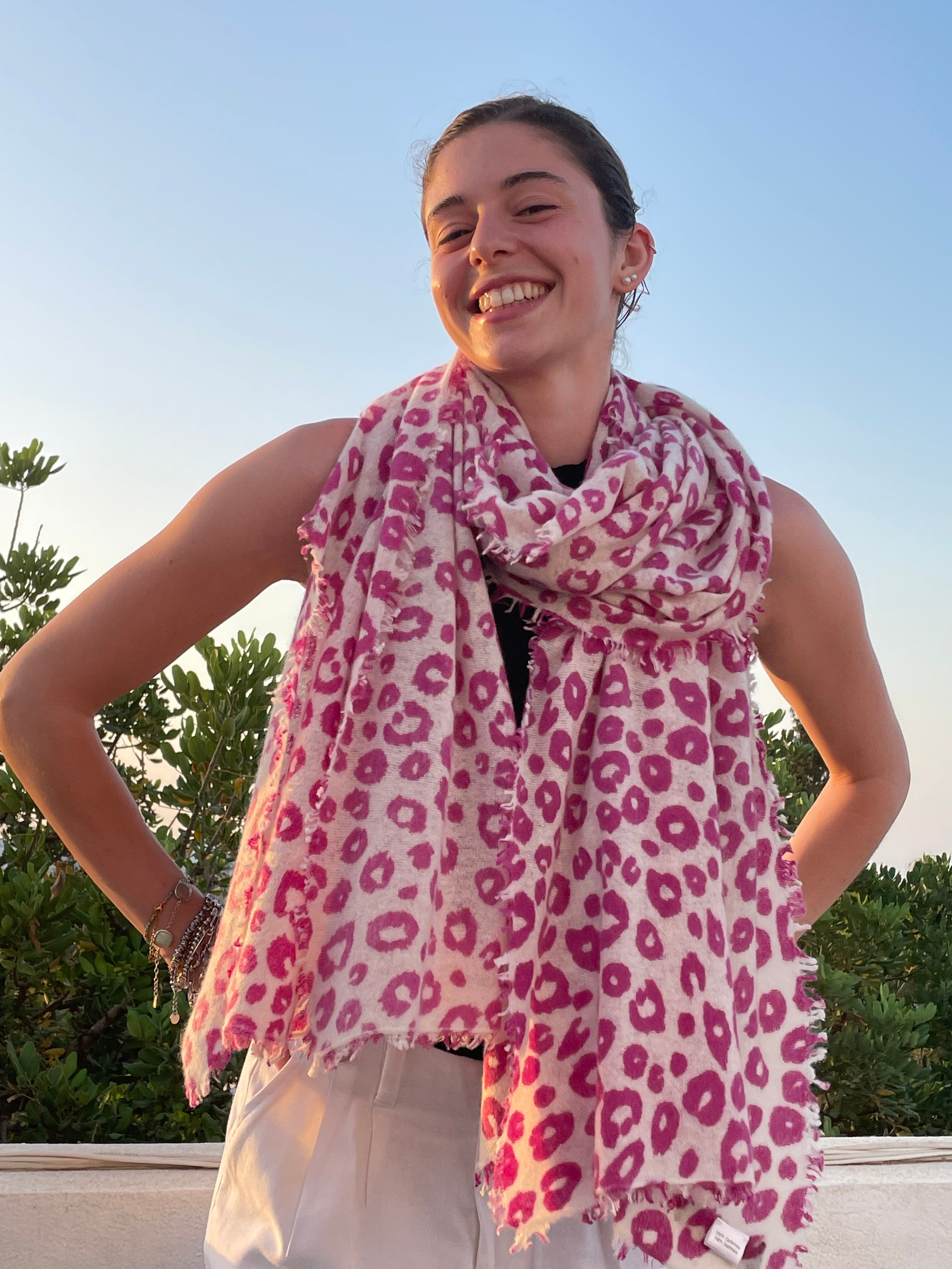 Cashmere Shawl TADESHO Leo - Peony
