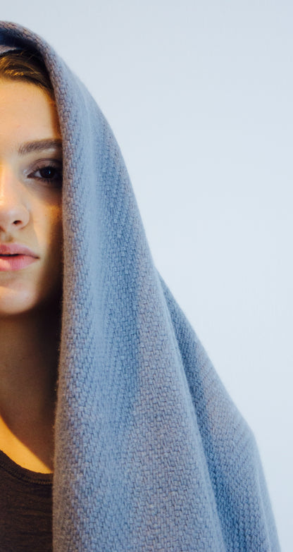 Luxury Cashmere Plaid LOUNGE - Dove Grey