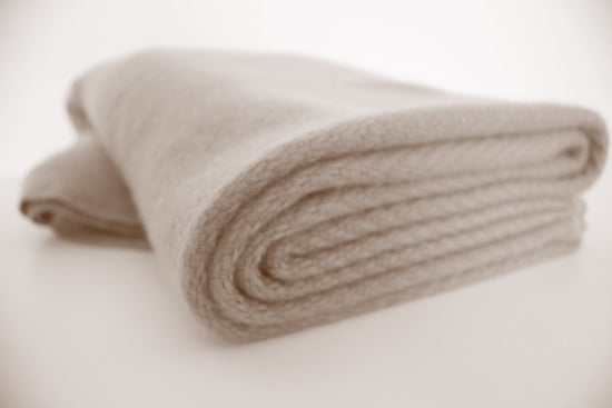 Luxus Kaschmir Plaid LOUNGE - Creme