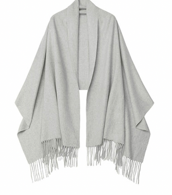 Cashmere cape ESTELLE - Light Grey