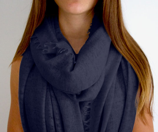 Cashmere Shawl TADESHO - Indigo